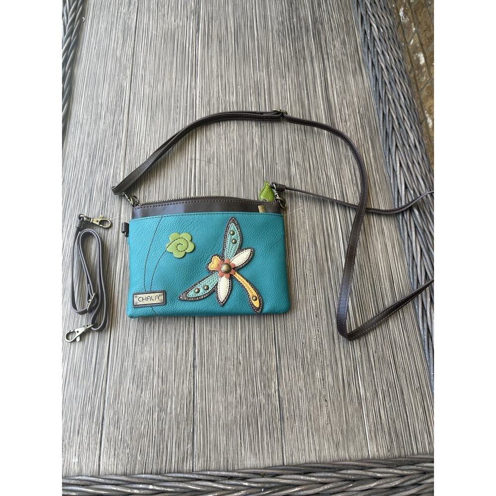 Chala Dragonfly Purse Teal Small Crossbody Convertible Tote Bag